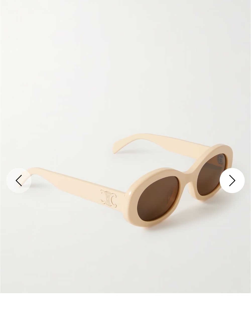 Celine Triomphe Oval Framed Sunglasses Cream - Picture 3 of 5